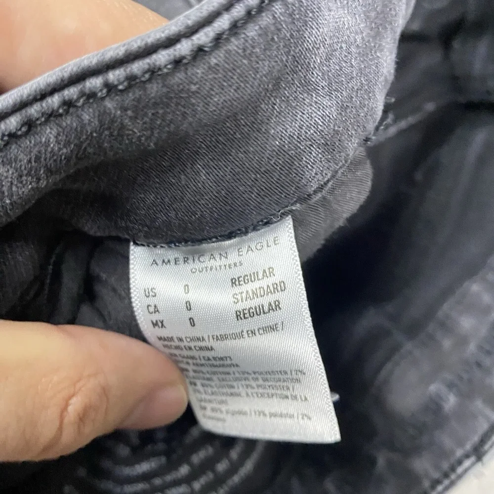 American Eagle‎ Jeans Womens 0 Regular Black Stretch Curvy Super Hi-Rise Jegging